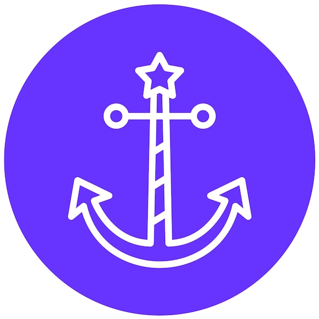 Estilo del icono del ancla de diseño vectorial