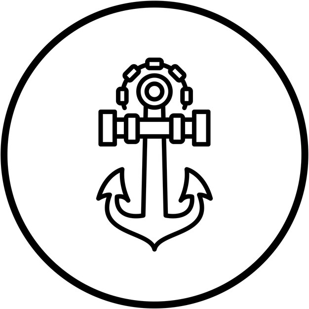 Estilo de icono de anclaje de diseño vectorial