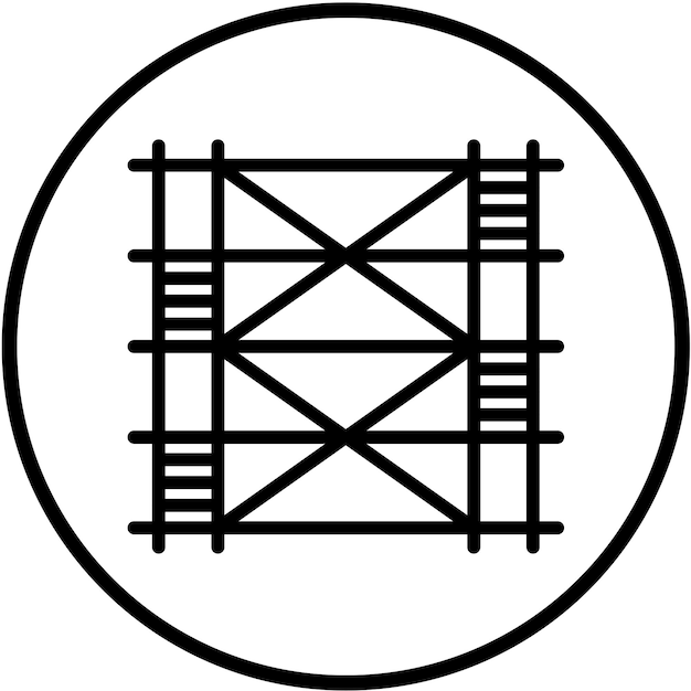 Estilo de icono de andamios de diseño vectorial