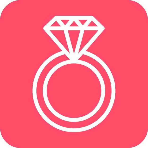 Estilo del icono del anillo de diamante