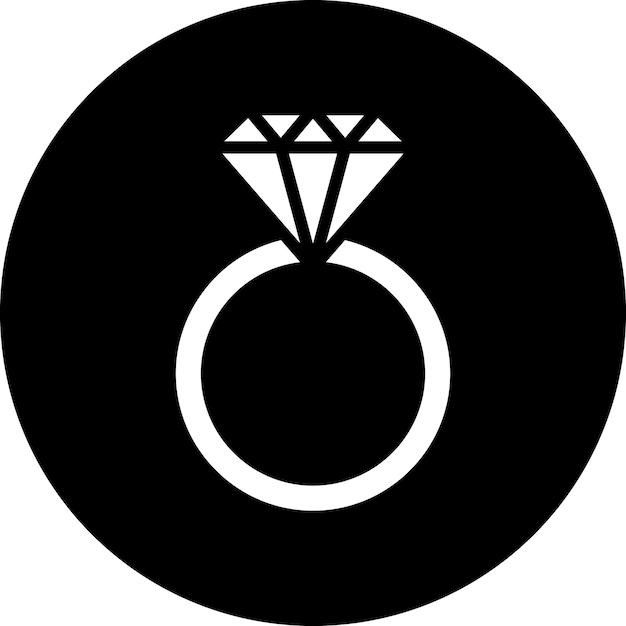Estilo del icono del anillo de diamante