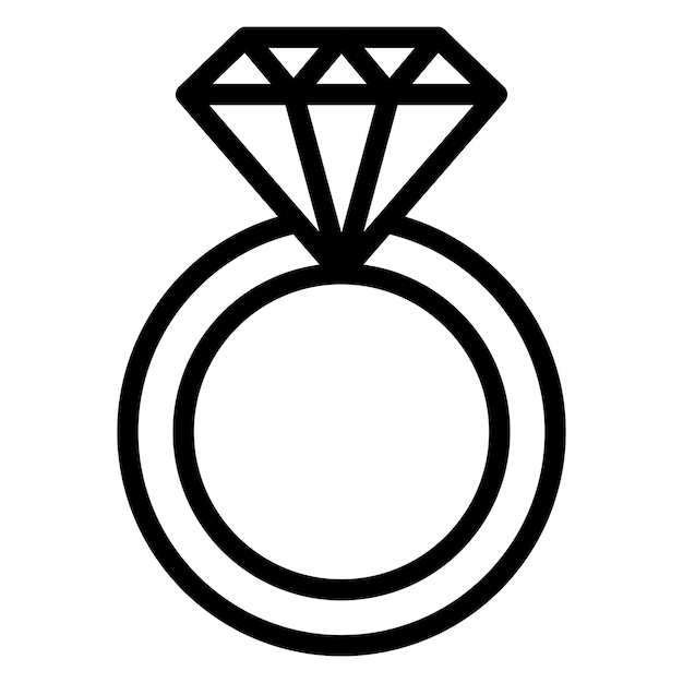Estilo del icono del anillo de diamante