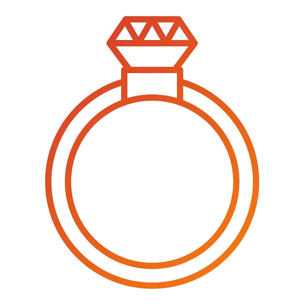 Estilo del icono de los anillos de diseño vectorial