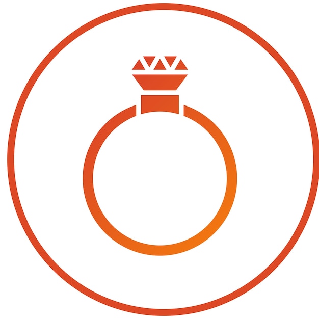 Estilo del icono de los anillos de diseño vectorial