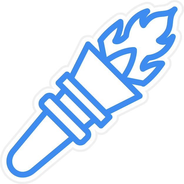 Estilo del icono de la antorcha de diseño vectorial