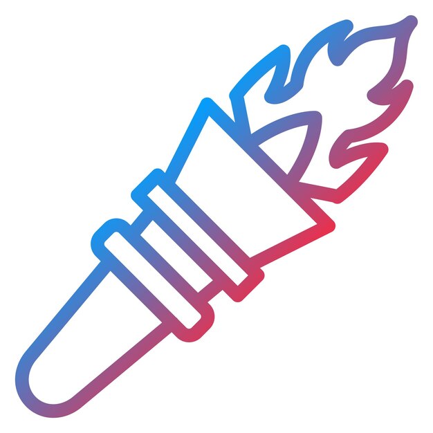 Estilo del icono de la antorcha de diseño vectorial