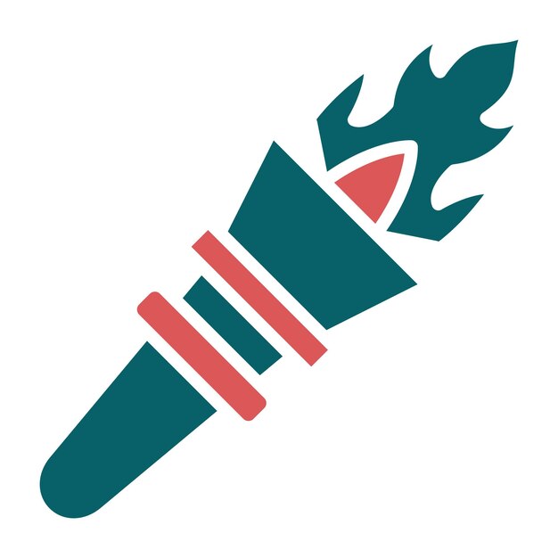 Estilo del icono de la antorcha de diseño vectorial