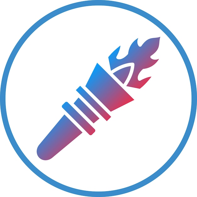 Estilo del icono de la antorcha de diseño vectorial