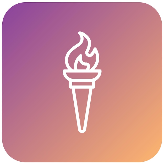 Estilo del icono de la antorcha de diseño vectorial