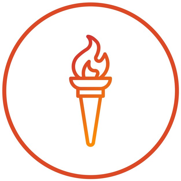 Estilo del icono de la antorcha de diseño vectorial