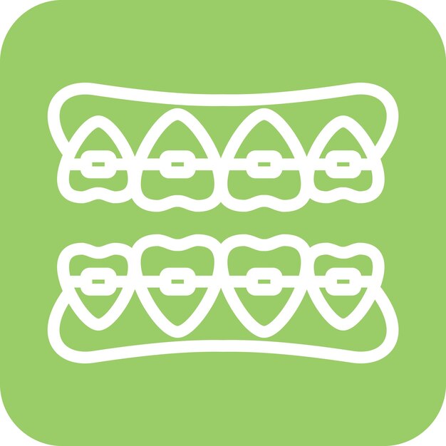 Vector estilo del icono de los aparatos dentales