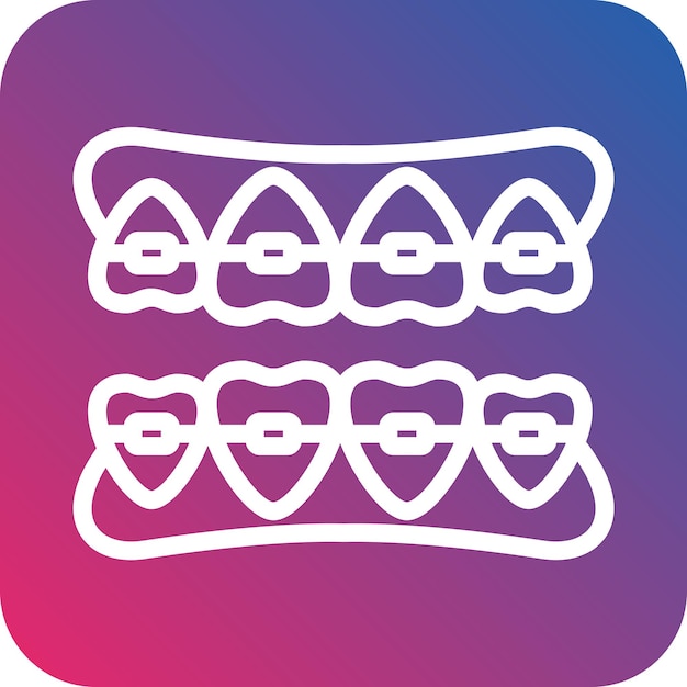 Vector estilo del icono de los aparatos dentales