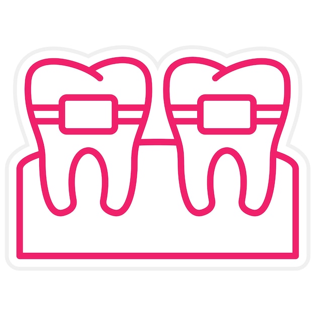 Vector estilo del icono de los aparatos dentales