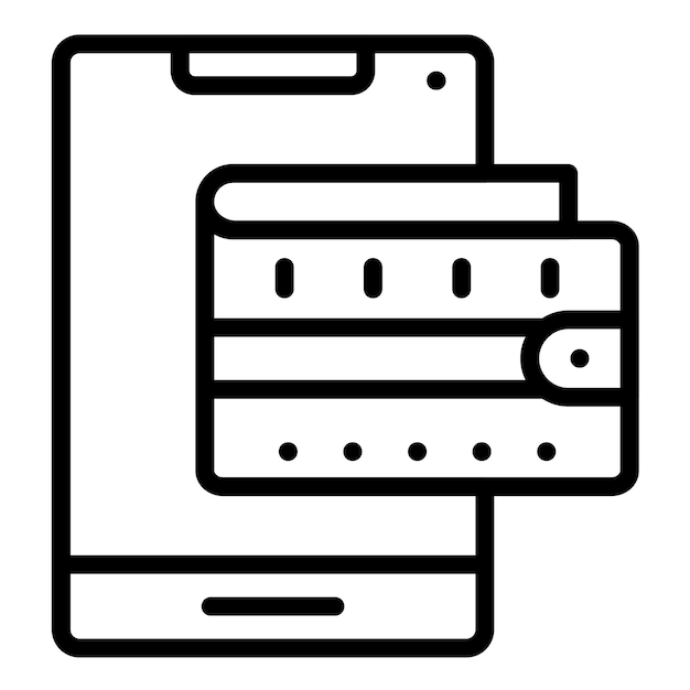 Estilo del icono de la aplicación de la billetera de diseño vectorial