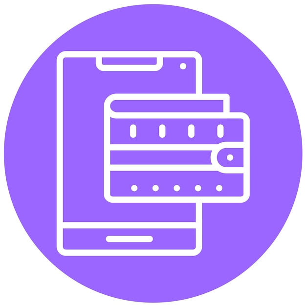 Estilo del icono de la aplicación de la billetera de diseño vectorial