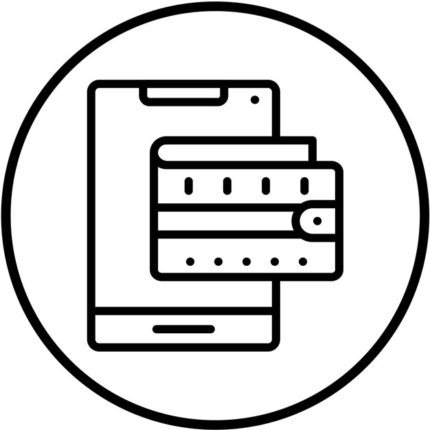 Estilo del icono de la aplicación de la billetera de diseño vectorial