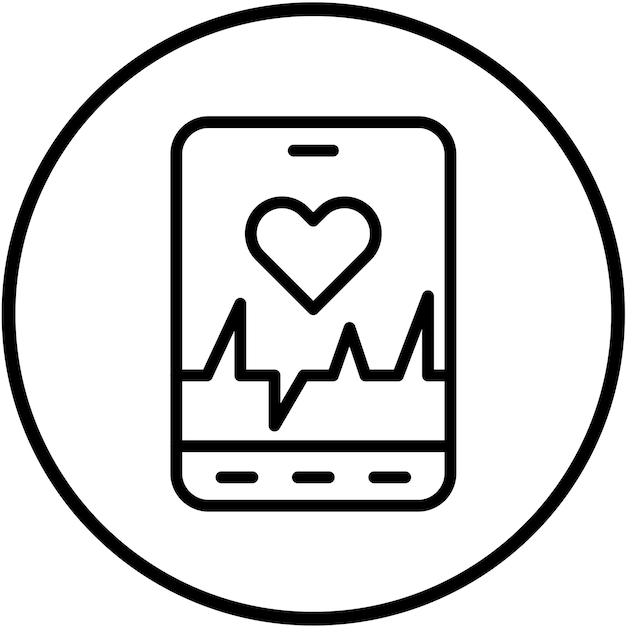 Estilo del icono de la aplicación de monitoreo de salud de diseño vectorial