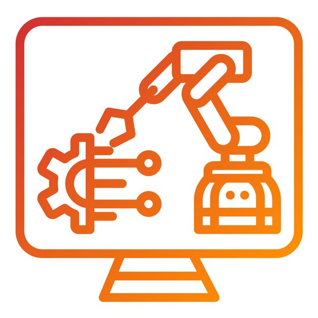 Estilo de icono de aprendizaje automático de diseño vectorial