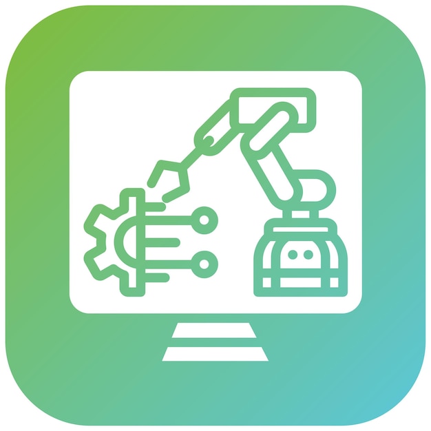 Estilo de icono de aprendizaje automático de diseño vectorial
