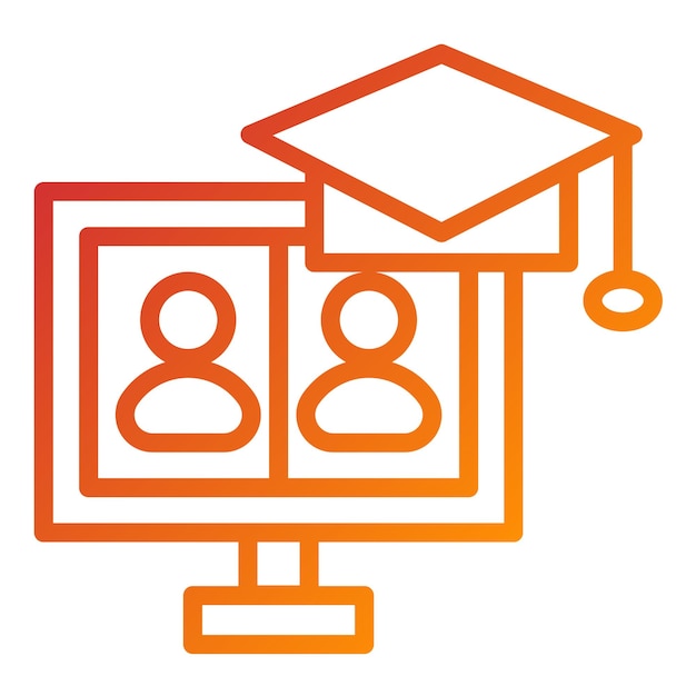 Estilo de icono de aprendizaje electrónico de diseño vectorial
