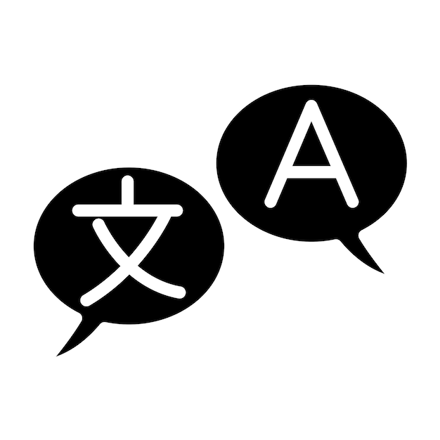 Estilo del icono de aprendizaje del lenguaje de diseño vectorial