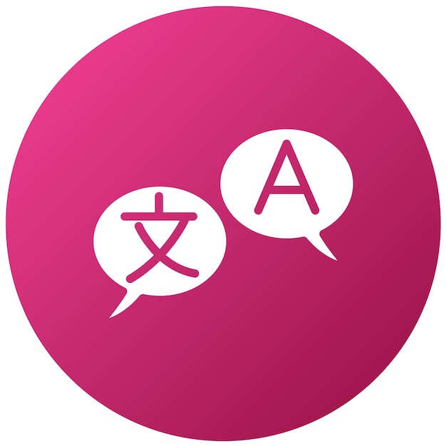 Estilo del icono de aprendizaje del lenguaje de diseño vectorial
