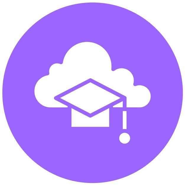 Estilo del icono de aprendizaje de la nube de diseño vectorial