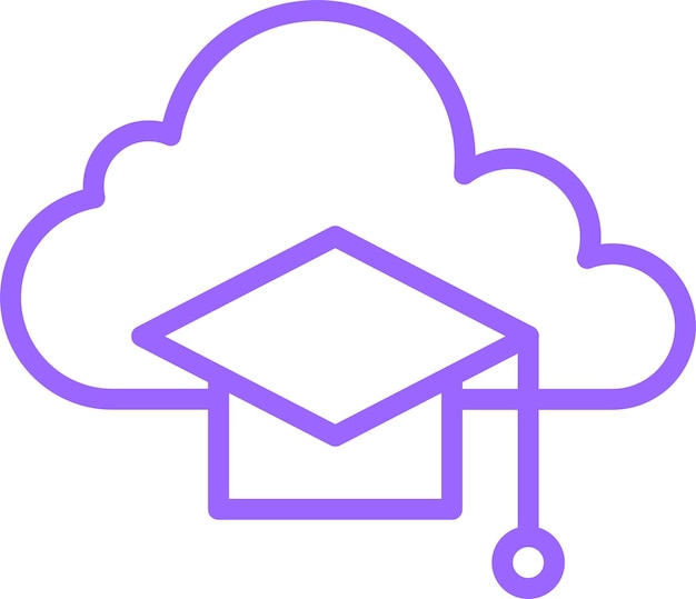 Estilo del icono de aprendizaje de la nube de diseño vectorial