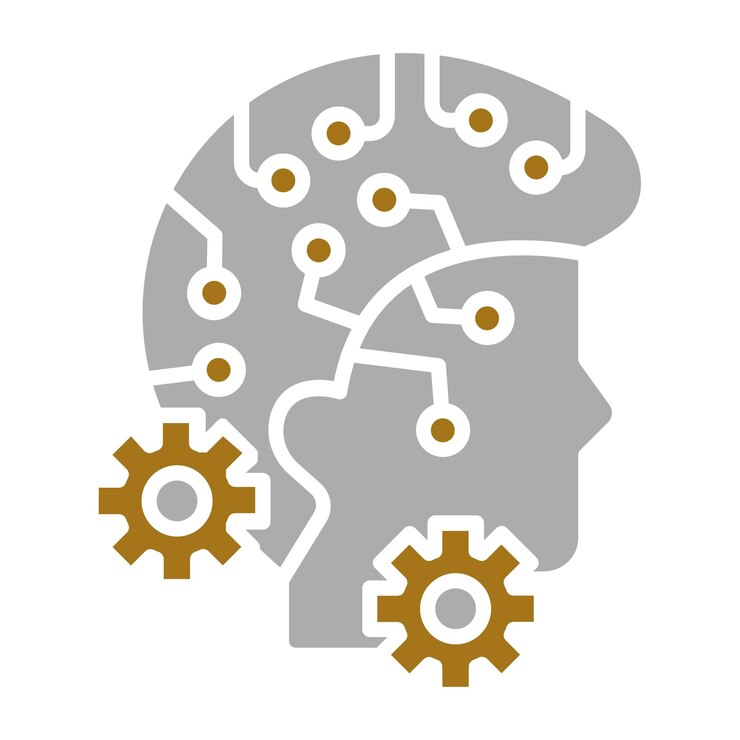 Vector estilo de icono de aprendizaje profundo de diseño vectorial