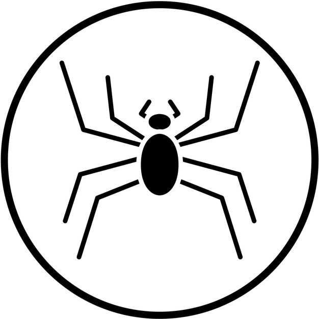 Estilo de icono de araña de diseño vectorial