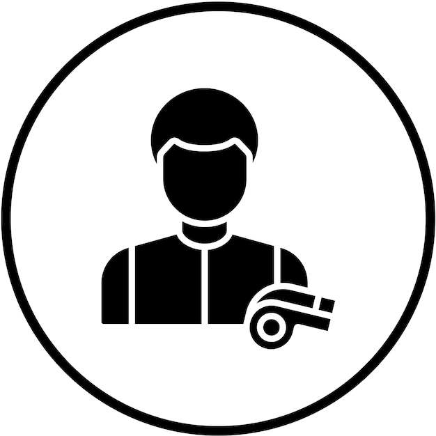 Estilo del icono del árbitro de diseño vectorial
