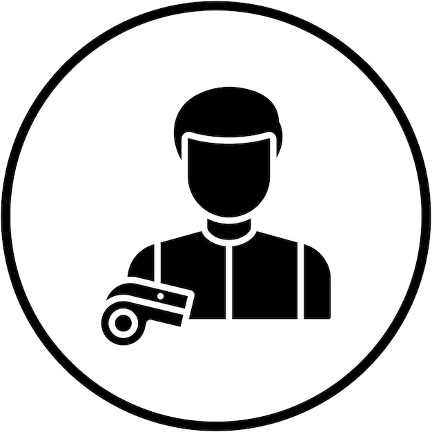 Estilo del icono del árbitro de diseño vectorial