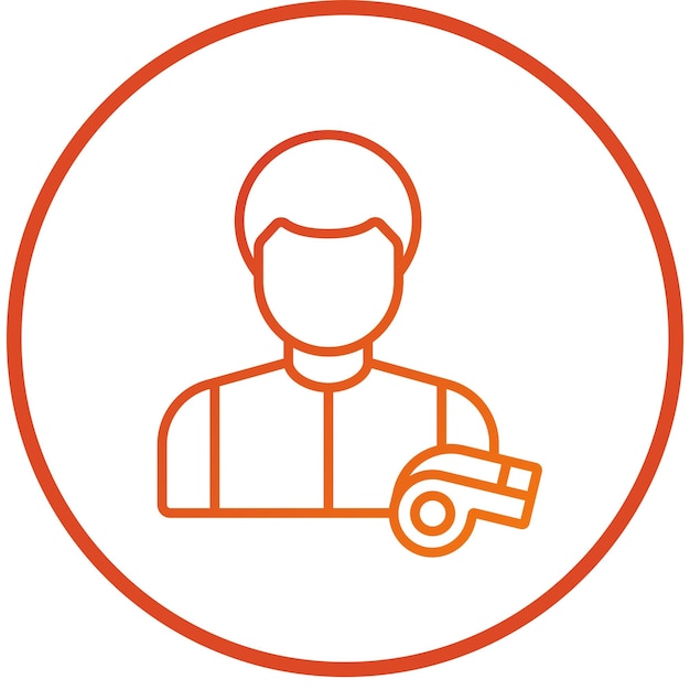 Estilo del icono del árbitro de diseño vectorial