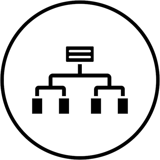 Estilo del icono del árbol de decisiones de diseño vectorial