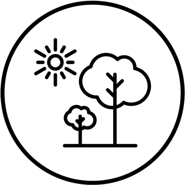 Estilo de icono de árbol de diseño vectorial