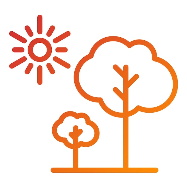 Estilo de icono de árbol de diseño vectorial
