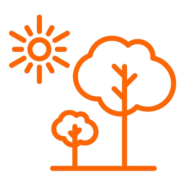Estilo de icono de árbol de diseño vectorial