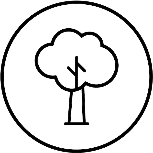 Estilo de icono de árbol de diseño vectorial