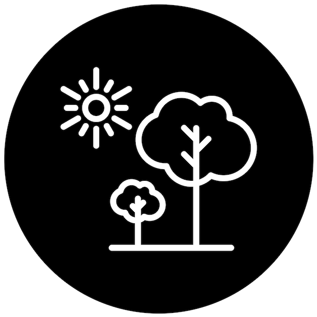 Estilo de icono de árbol de diseño vectorial
