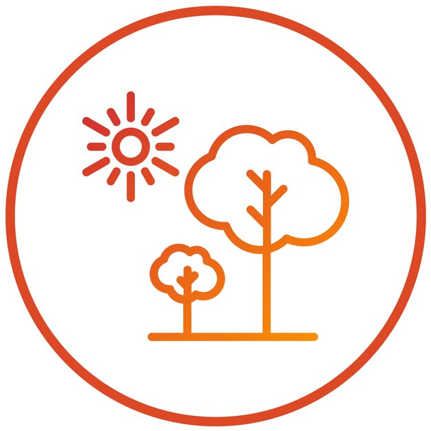 Estilo de icono de árbol de diseño vectorial