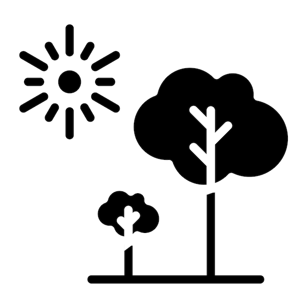 Estilo de icono de árbol de diseño vectorial