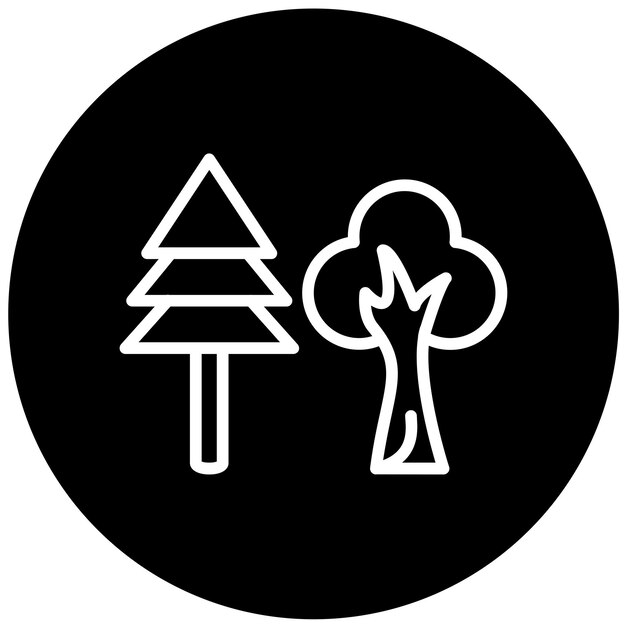 Estilo de icono de árbol de diseño vectorial