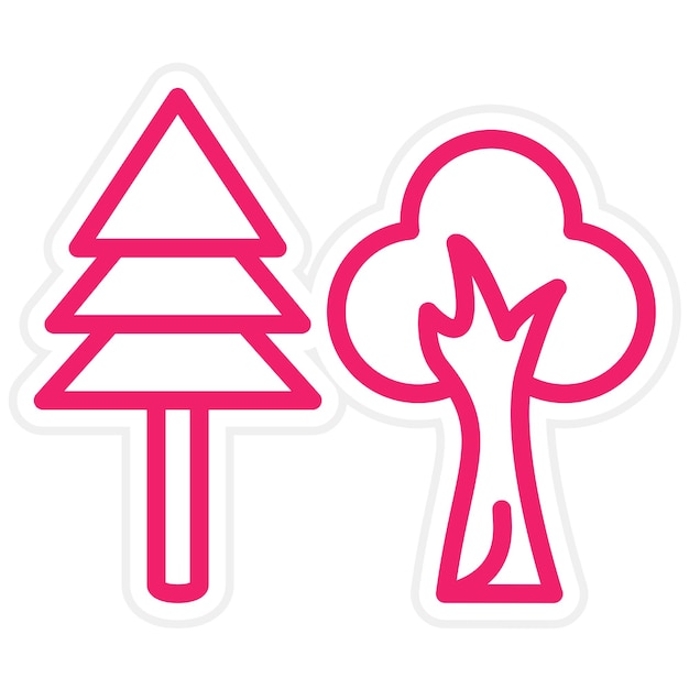 Estilo de icono de árbol de diseño vectorial