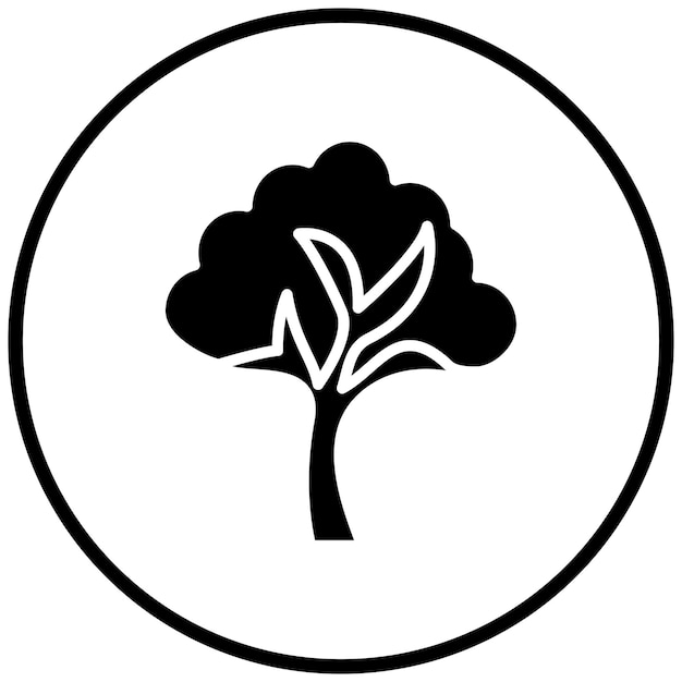 Estilo de icono de árbol de diseño vectorial