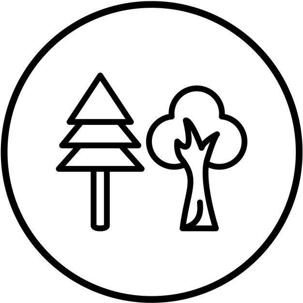 Estilo de icono de árbol de diseño vectorial