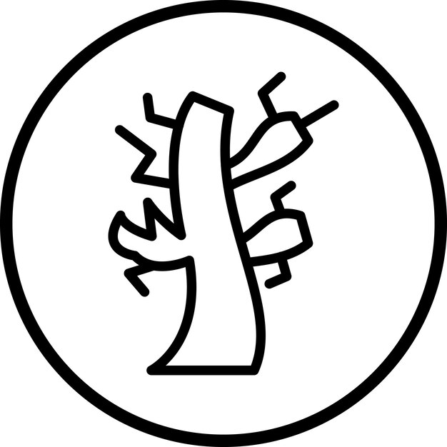 Estilo de icono de árbol seco de diseño vectorial
