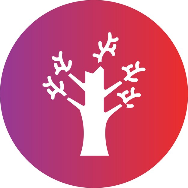 Estilo de icono de árbol seco de diseño vectorial