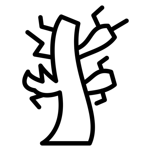 Estilo de icono de árbol seco de diseño vectorial