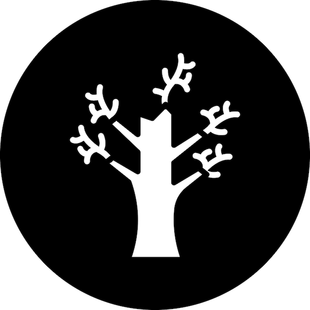 Estilo de icono de árbol seco de diseño vectorial