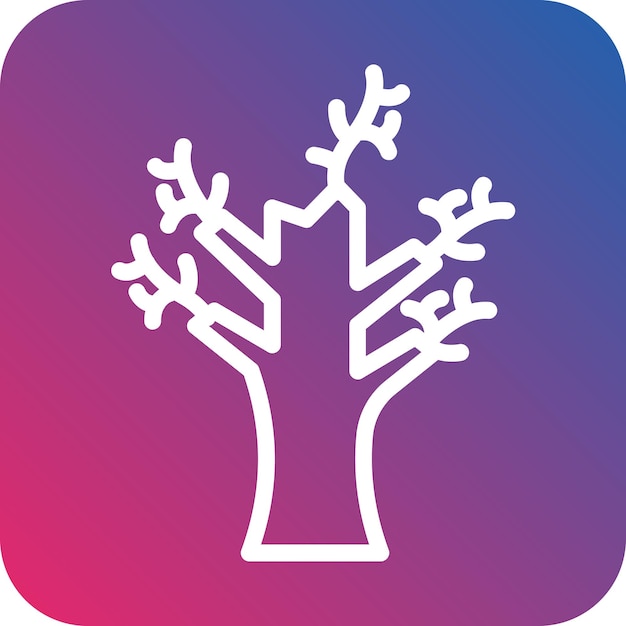 Estilo de icono de árbol seco de diseño vectorial